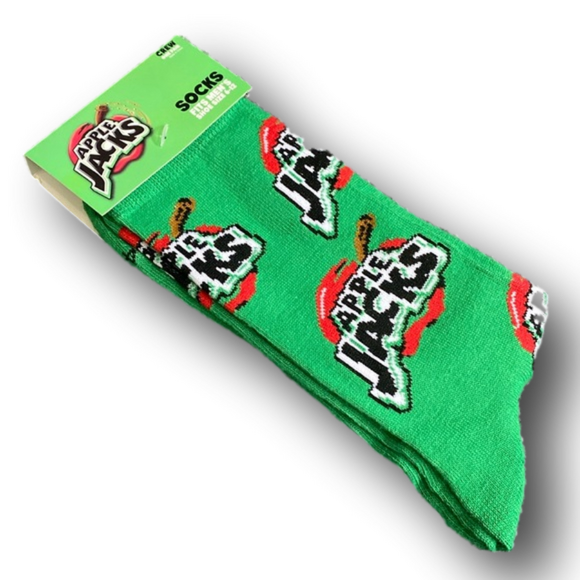 3/$20 Kellogg’s Apple Jacks Cereal Funny Novelty Crew Socks - Brand New - Picture 3 of 3